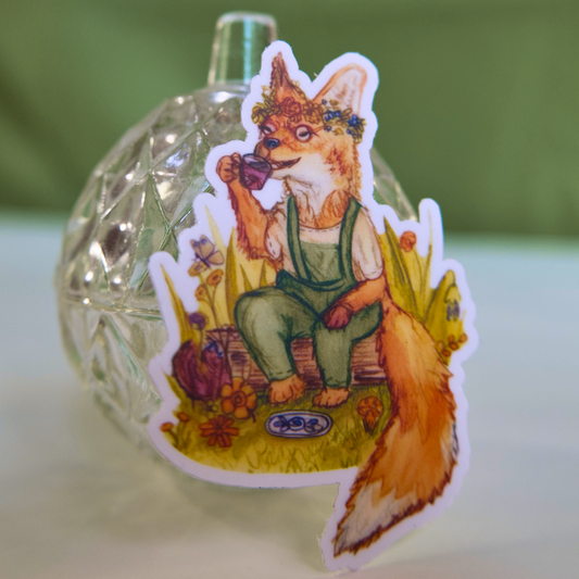 Teatime Fox Sticker