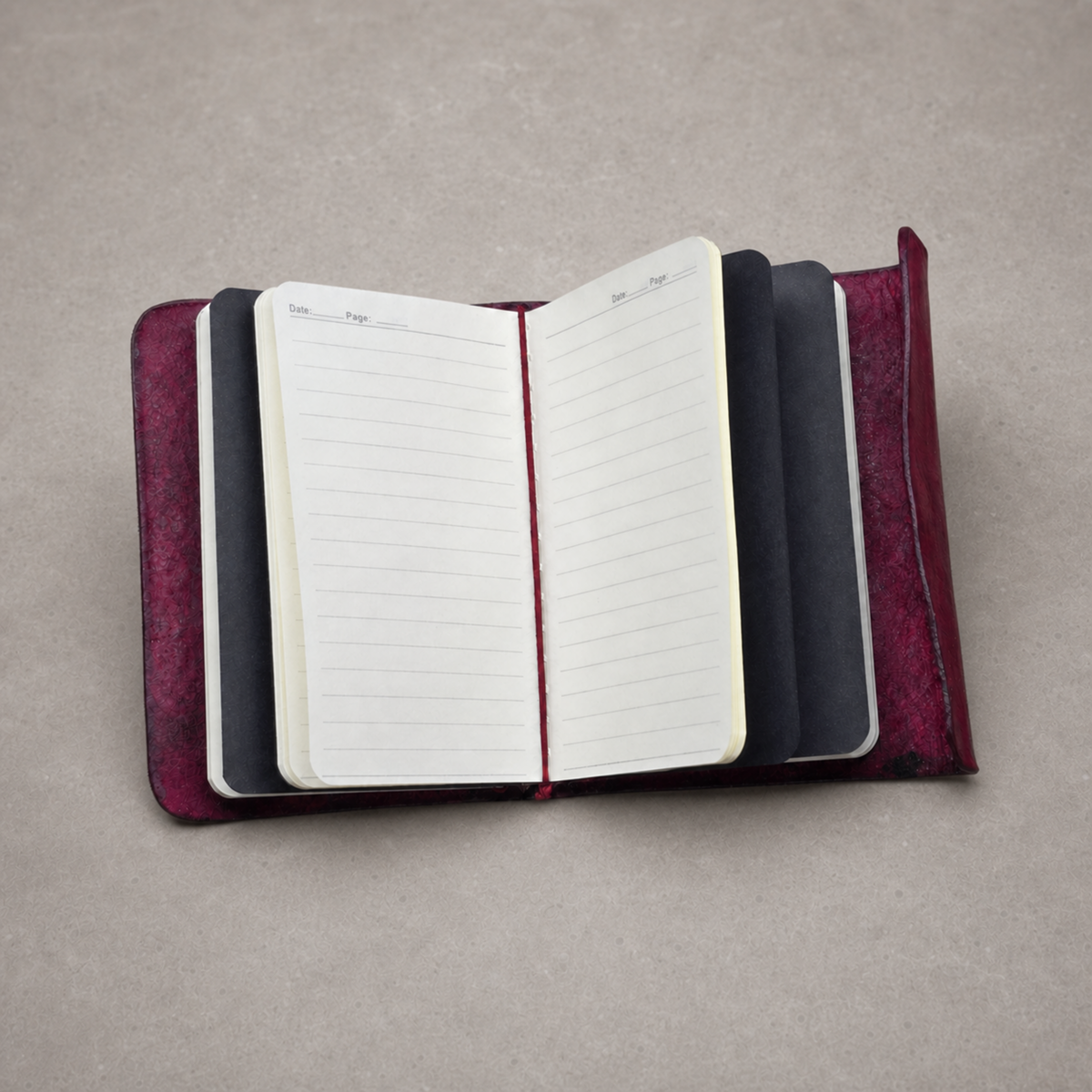 Leather Travel Journal - Spark (A6) - Rosehip