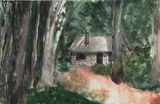 Woodland Cottage - Mini Art Print